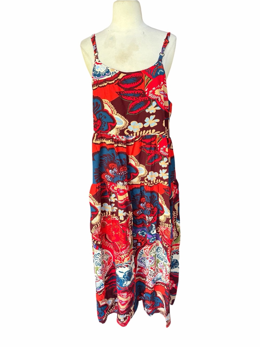Omika for Anthropologie 100% Cotton‎ Adjustable Strap Maxi Dress